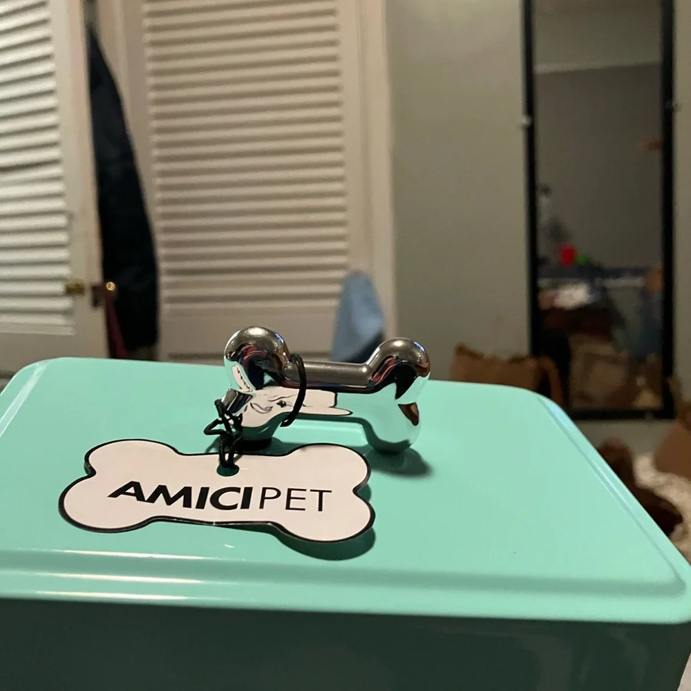 NWT Amici Pet Barkers Dozen Metal Treats Canister